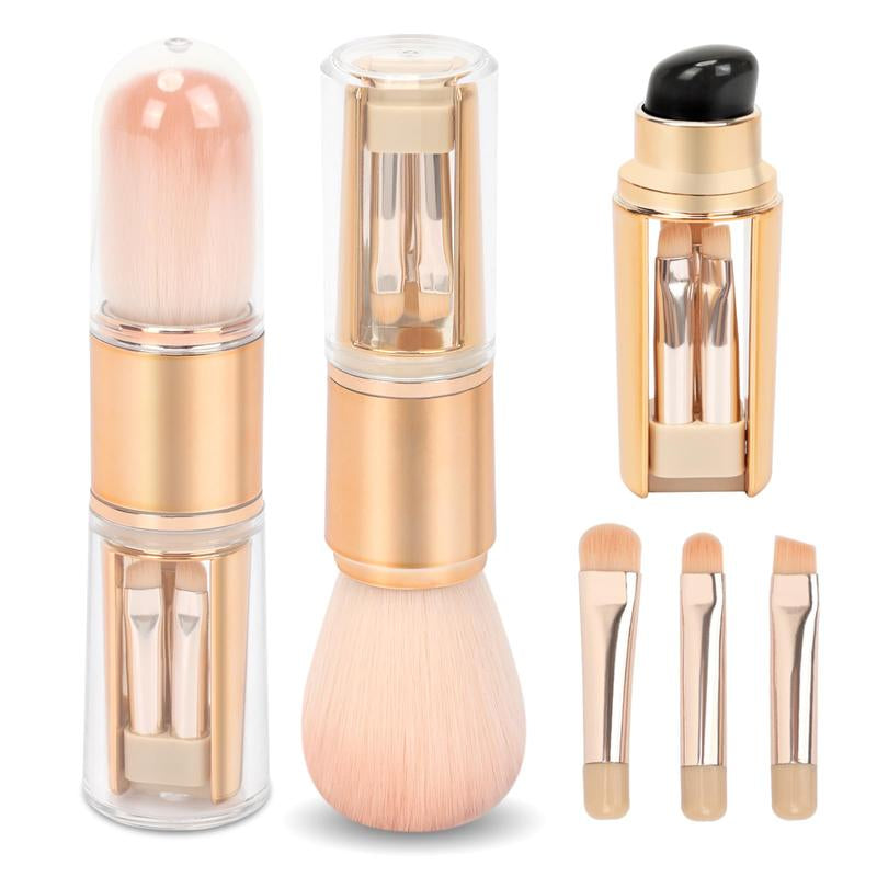 LOPEIE 5-In-1 Portable Makeup Brush | All-In-One Face & Eye Brush