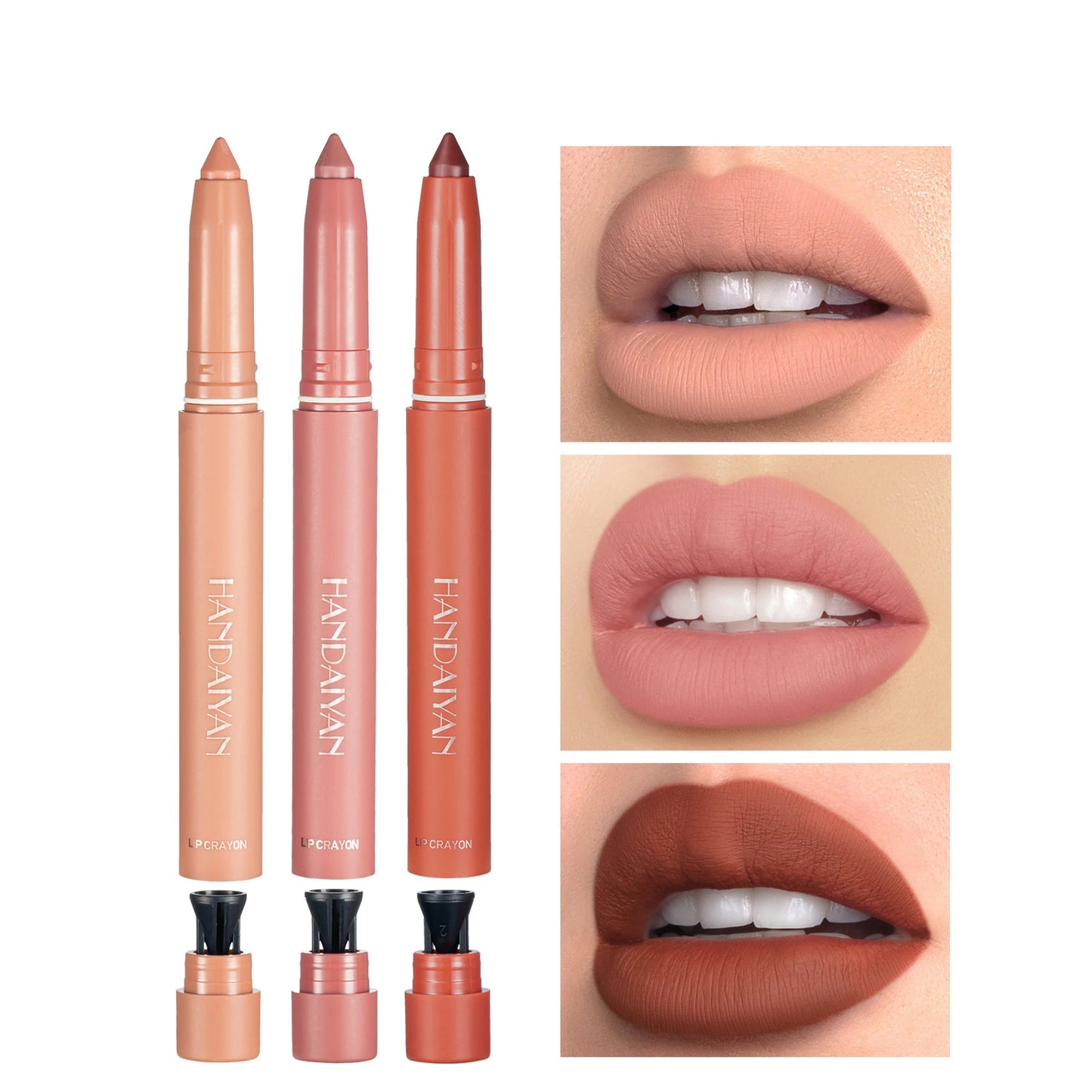 12 Color Matte Nude Pink Matte Solid Lip Gloss Waterproof Long Lasting cil Lip Liner Pen Lip Makeup