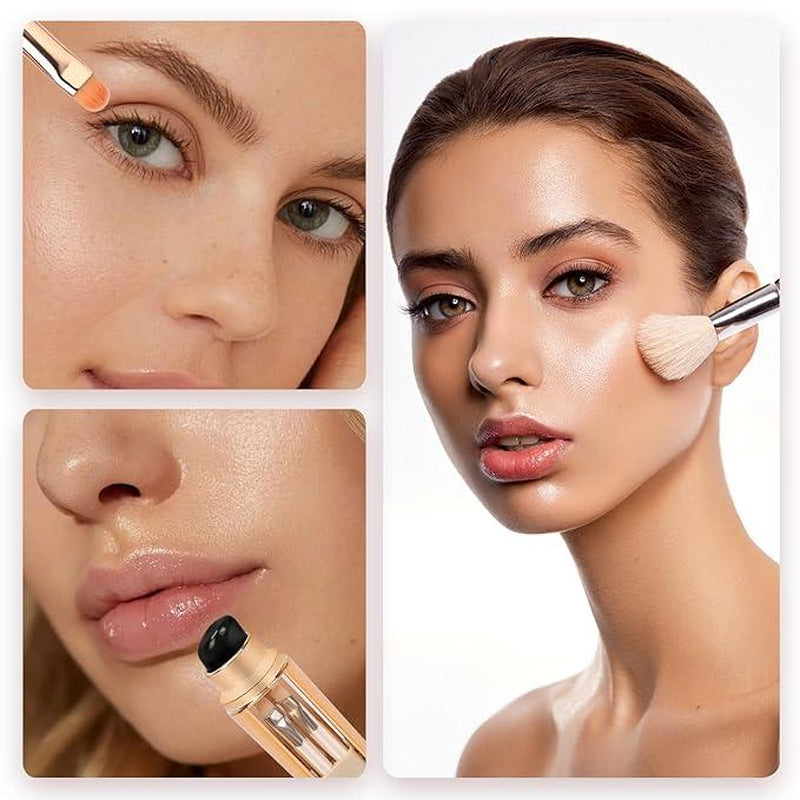 LOPEIE 5-In-1 Portable Makeup Brush | All-In-One Face & Eye Brush