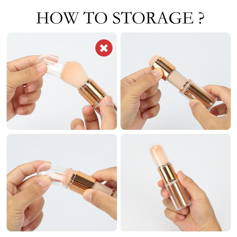 LOPEIE 5-In-1 Portable Makeup Brush | All-In-One Face & Eye Brush