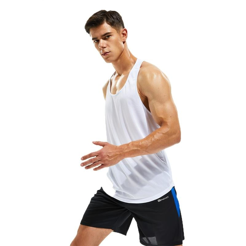 Men's Sleeveless Sports Vest - 3/5 Pack, Cool-Dry Training Y-Back T-Shirt for Enhanced Athletic Performance