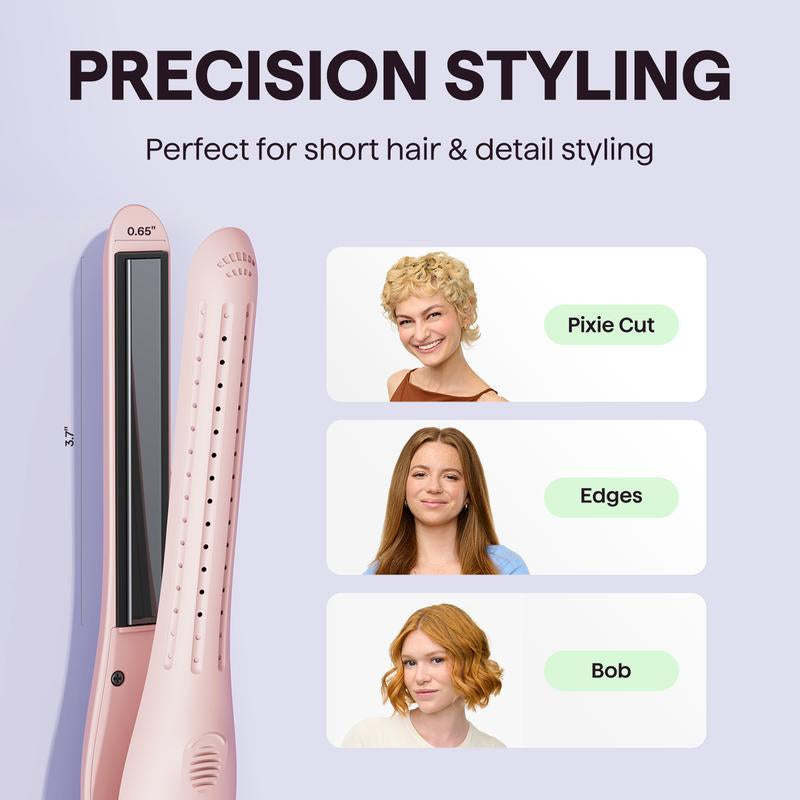 Wavytalk Cool Curl Pencil Airflow Styler - 0.65" Slim Barrel Curling Iron & Flat Iron with 360° Cool Airflow, 5 Temp Settings for Root Lift (Heat-Safe Design)