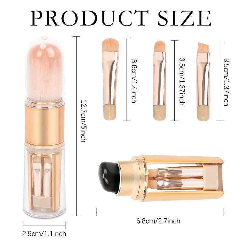 LOPEIE 5-In-1 Portable Makeup Brush | All-In-One Face & Eye Brush
