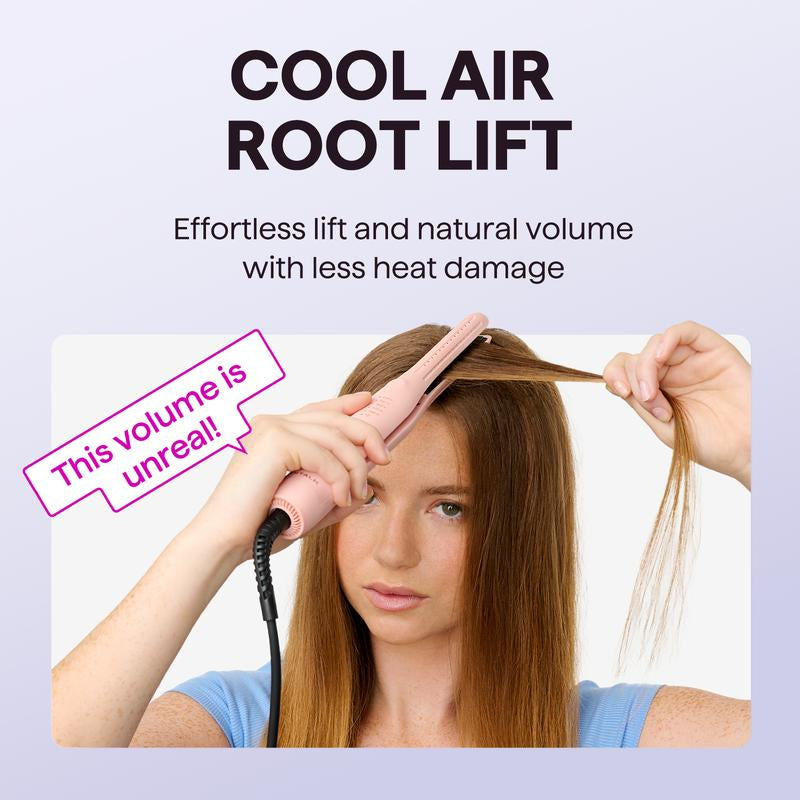 Wavytalk Cool Curl Pencil Airflow Styler - 0.65" Slim Barrel Curling Iron & Flat Iron with 360° Cool Airflow, 5 Temp Settings for Root Lift (Heat-Safe Design)