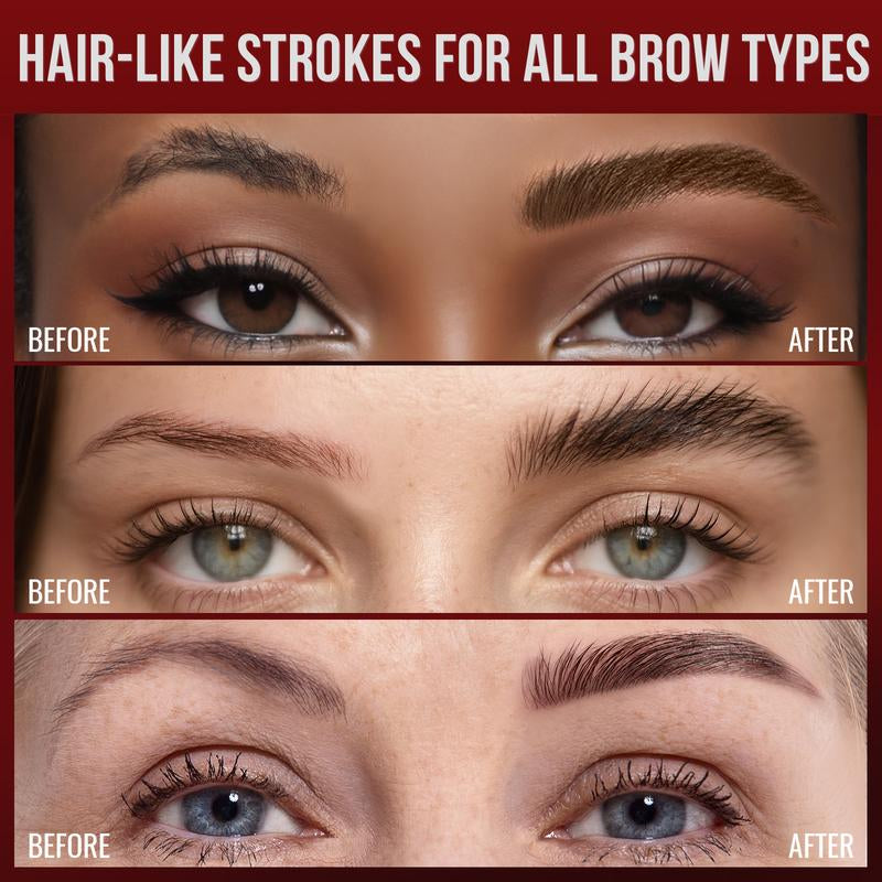 Vevivia Professional Eyebrow Pencils for Women - Dual-Brush-Tip & Curved Tip for Natural, Fuller-Looking Brows with Precise Hair-Like Strokes for All Brow Types, Long-Lasting Makeup