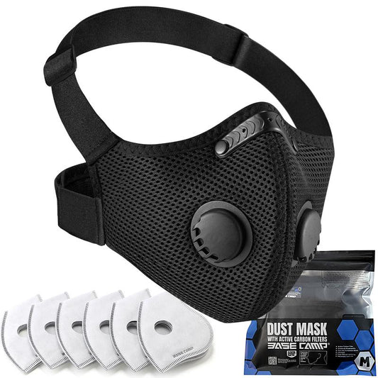BASE CAMP M PRO Dust Mask - Comfortable Reusable Respirator with L-Shaped Head Strap Design for Woodworking, Landscaping, DIY, and Dust Protection - Single Pack