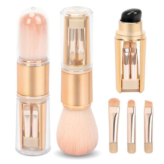 LOPEIE 5-In-1 Portable Makeup Brush | All-In-One Face & Eye Brush