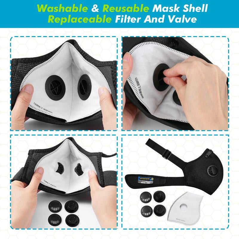 BASE CAMP M PRO Dust Mask - Comfortable Reusable Respirator with L-Shaped Head Strap Design for Woodworking, Landscaping, DIY, and Dust Protection - Single Pack