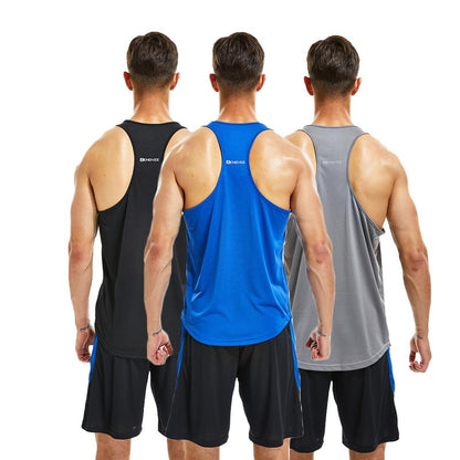 Men's Sleeveless Sports Vest - 3/5 Pack, Cool-Dry Training Y-Back T-Shirt for Enhanced Athletic Performance