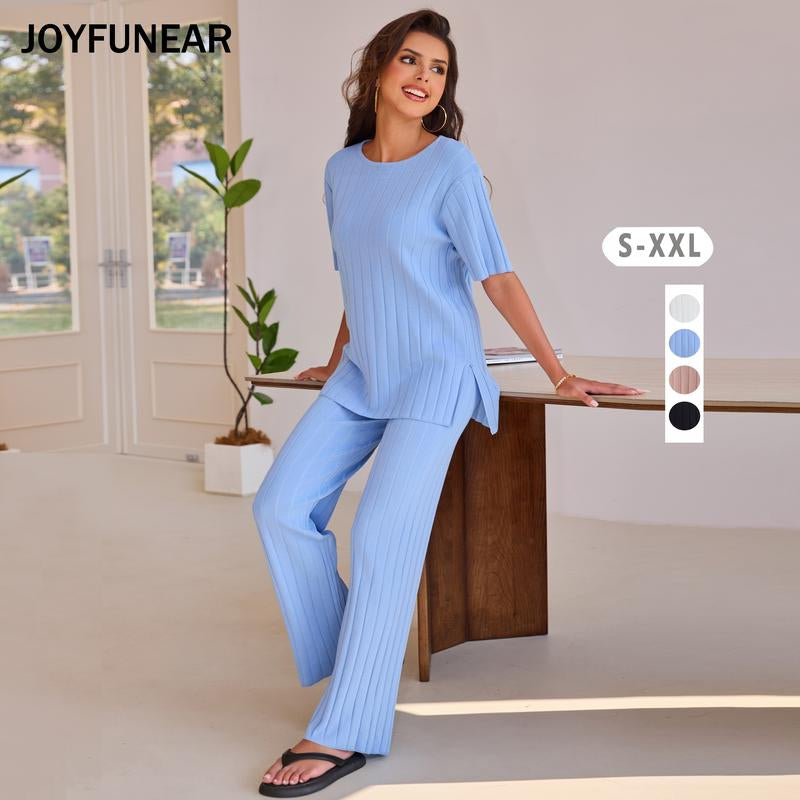 Joyfunear Women's Casual T-Shirt and Pants Ensemble