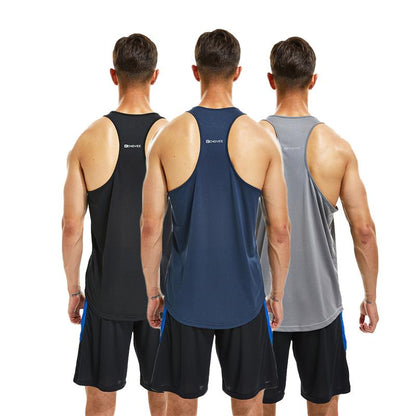Men's Sleeveless Sports Vest - 3/5 Pack, Cool-Dry Training Y-Back T-Shirt for Enhanced Athletic Performance