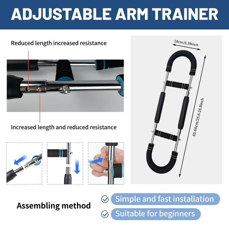Adjustable 60-90 LBS Twister Arm Trainer for Comprehensive Chest, Shoulder, Arm, and Triceps Core Workouts - Portable Indoor Training Equipment with Adjustable Resistance