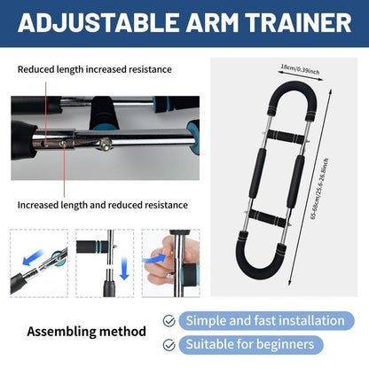 Adjustable 60-90 LBS Twister Arm Trainer for Comprehensive Chest, Shoulder, Arm, and Triceps Core Workouts - Portable Indoor Training Equipment with Adjustable Resistance